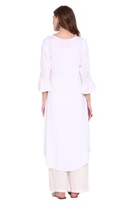 Grey printed faux polyester salwar 4