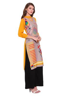 Yellow printed faux polyester salwar 3