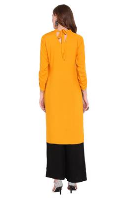 Yellow printed faux polyester salwar 4