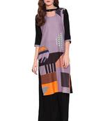 Purple printed faux polyester salwar