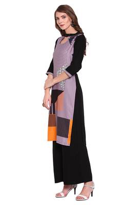 Purple printed faux polyester salwar 2