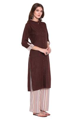 Brown printed viscose salwar 3