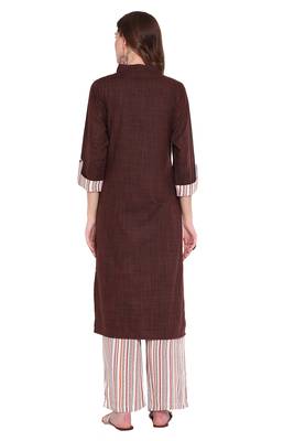 Brown printed viscose salwar 4