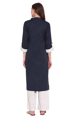 Dark-blue printed viscose salwar 4