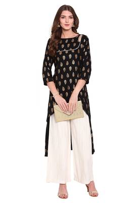 Black printed rayon salwar 1