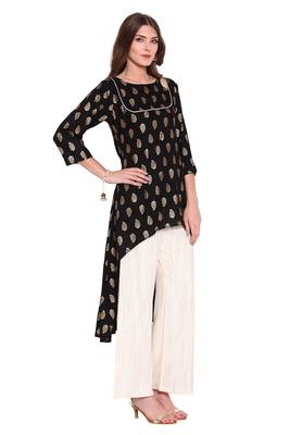 Black printed rayon salwar 3