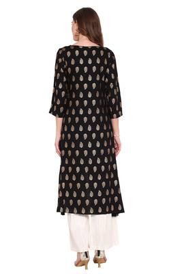 Black printed rayon salwar 4