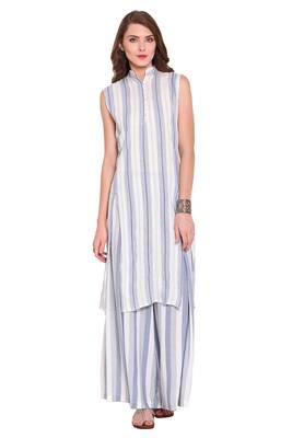 White printed viscose salwar 1
