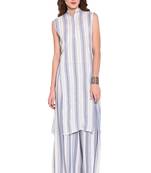 White printed viscose salwar