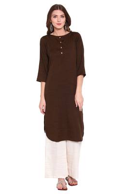 Brown printed rayon salwar 1