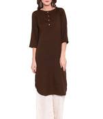 Brown printed rayon salwar