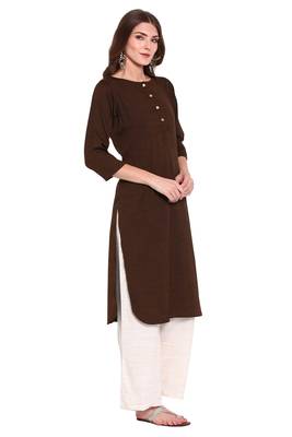 Brown printed rayon salwar 3