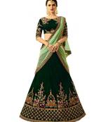 Green Embroidered Satin With Blouse Stylish Lahengha Choli