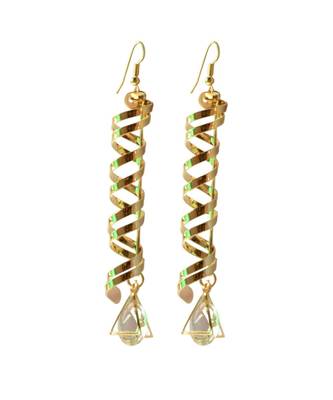 The Spiral Drama Gold Dangler Earrings For Women 1