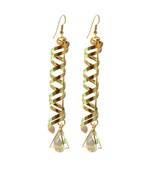 The Spiral Drama Gold Dangler Earrings For Women