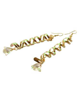 The Spiral Drama Gold Dangler Earrings For Women 2