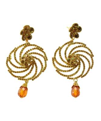 Riche Antique Gold Stone Studded  Earrings  For Women 1