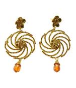 Riche Antique Gold Stone Studded  Earrings  For Women