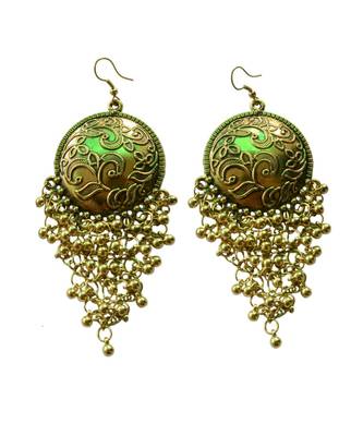 Antique Gold Coin Inspired Boho Dangler Earrings For Women 1