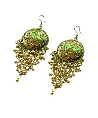 Antique Gold Coin Inspired Boho Dangler Earrings For Women 2