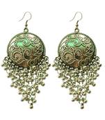 Antique Silver Coin Inspired Boho Dangler Earrings For Women
