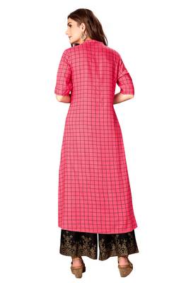 Grey Rayon Cotton Printed A Line Kurta 2