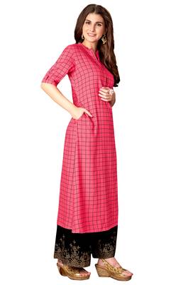 Grey Rayon Cotton Printed A Line Kurta 4