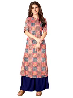 Kimisha Multicolor Rayon Cotton A LINE Kurti 1
