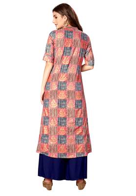 Kimisha Multicolor Rayon Cotton A LINE Kurti 2