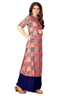 Kimisha Multicolor Rayon Cotton A LINE Kurti 3