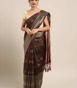 Brown woven Designer Kanchipuram Silk Saree