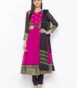 Pink Embroidered Georgette Salwar