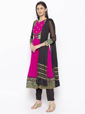 Pink Embroidered Georgette Salwar 2
