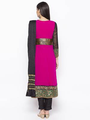 Pink Embroidered Georgette Salwar 3
