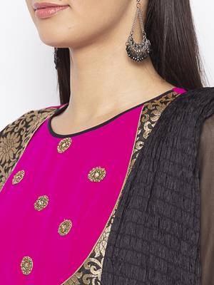 Pink Embroidered Georgette Salwar 4