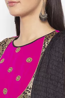 Pink Embroidered Georgette Salwar