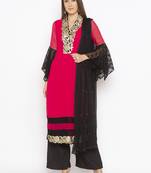 Pink Embroidered Georgette Salwar
