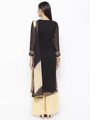 Black Embroidered Georgette Salwar 4