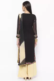 Black Embroidered Georgette Salwar