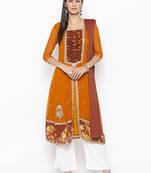 Mustard Embroidered Georgette Salwar