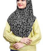 Black White Soft Chiffon Printed 100 * 100 Square Scarf Hijab Dupatta For Women