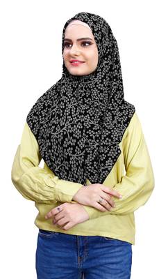 Daily Wear Soft Chiffon Printed Square Scarf Hijab Dupatta For Women (100 * 100 Cm) 2