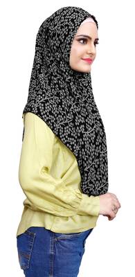 Daily Wear Soft Chiffon Printed Square Scarf Hijab Dupatta For Women (100 * 100 Cm) 4