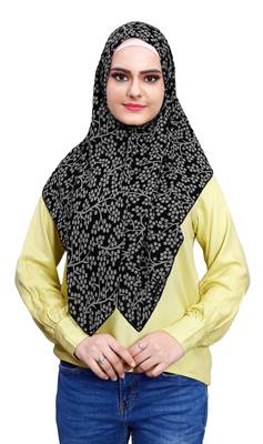 Daily Wear Soft Chiffon Printed Square Scarf Hijab Dupatta For Women (100 * 100 Cm) 5