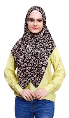 Soft Chiffon Printed 100 * 100 Square Scarf Hijab Dupatta For Women 1