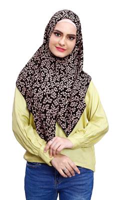 Soft Chiffon Printed 100 * 100 Square Scarf Hijab Dupatta For Women 4