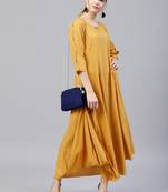 Mustard plain liva kurtas-and-kurtis