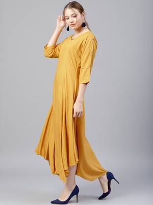 Mustard plain liva kurtas-and-kurtis 3