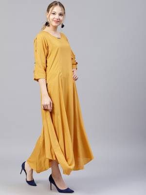 Mustard plain liva kurtas-and-kurtis 4