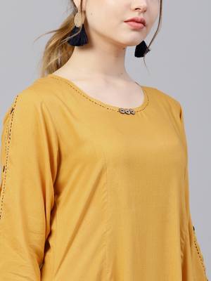 Mustard plain liva kurtas-and-kurtis 5